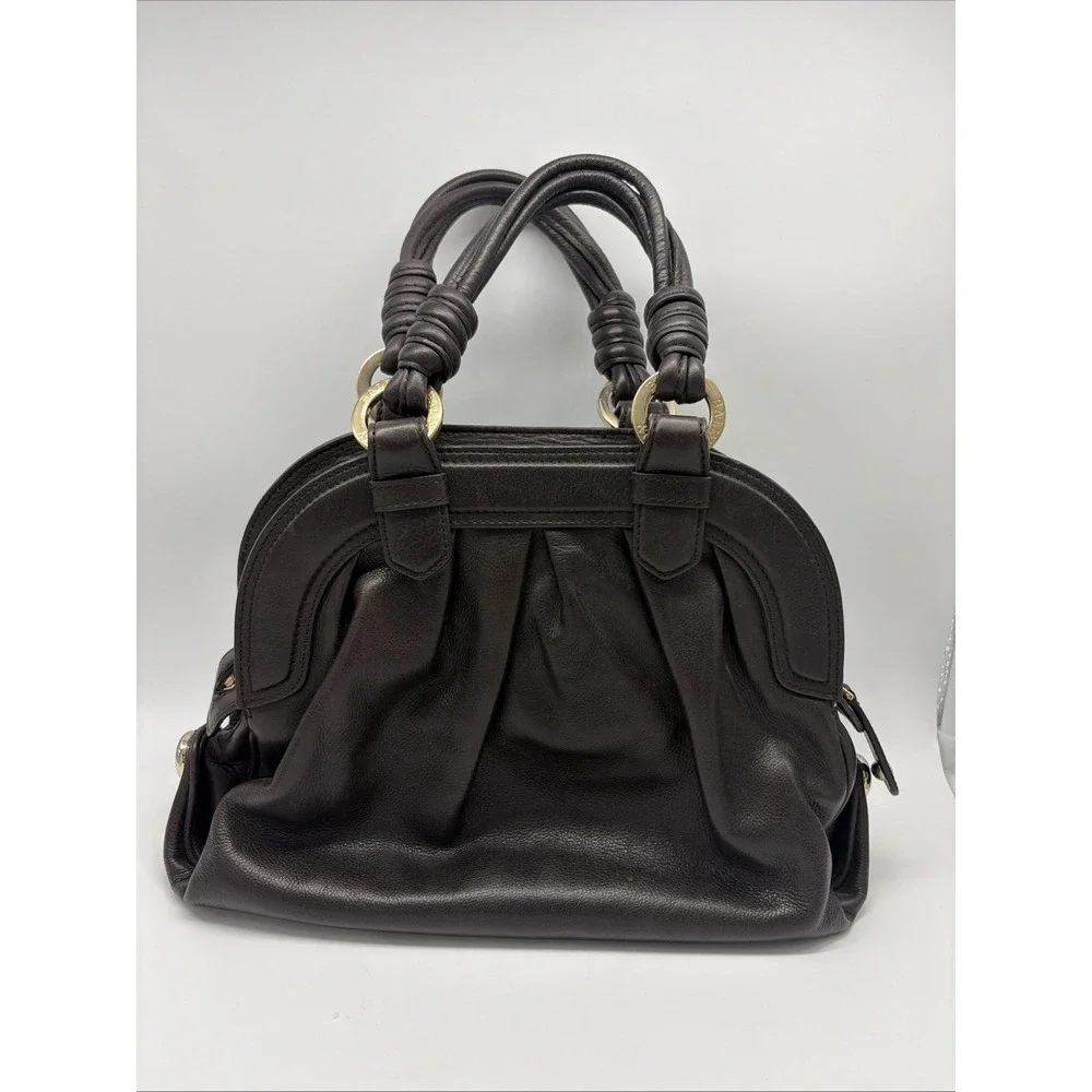 Bally Lailan  Y2K Brown Chocolate Leather Quiet Luxury Gathered Doctor Bag
